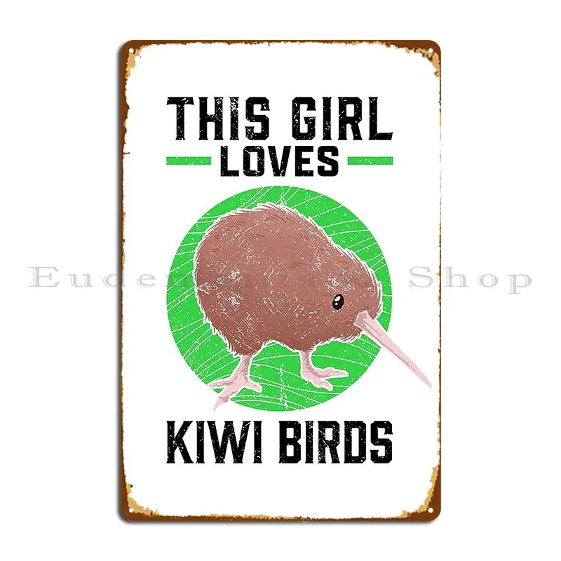 Kiwi Bird Girl Snipe Bouquet New Zealand Metal Signs Wall Mural Club Wall Custom Print Decoration Tin Sign Poster