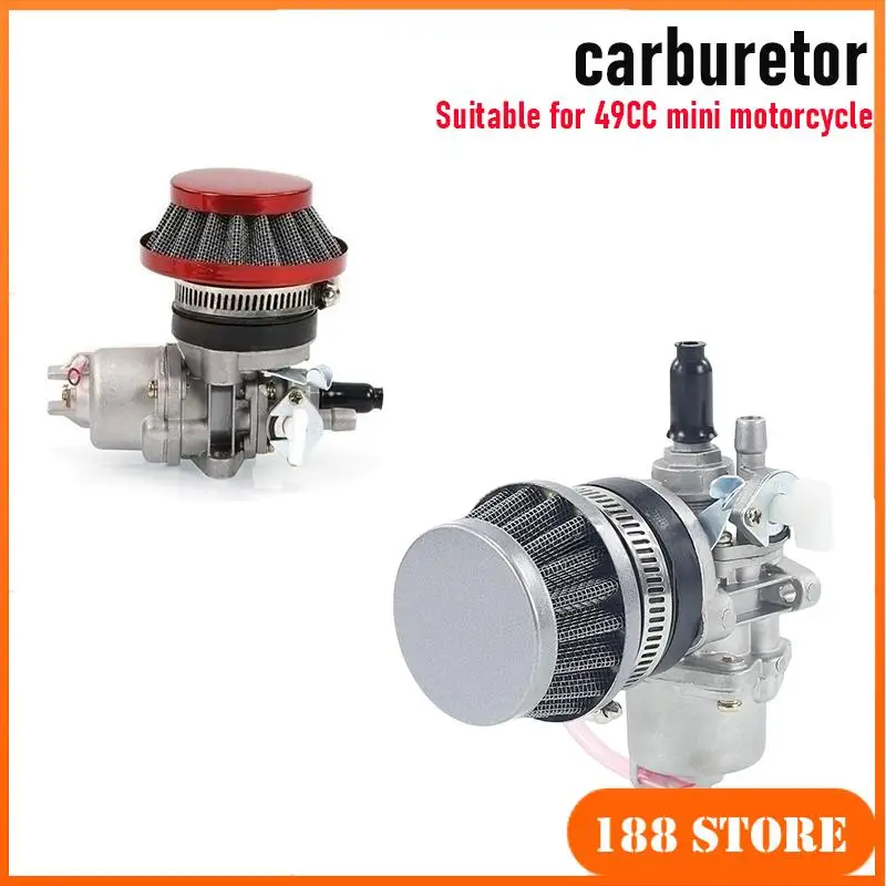 

2 Stroke Carb Carburetor with Pod Air Filter Manifold Inlet Pipe for 43cc 47cc 49cc Air Cooled Mini ATV Quad Dirt Pocket Bike