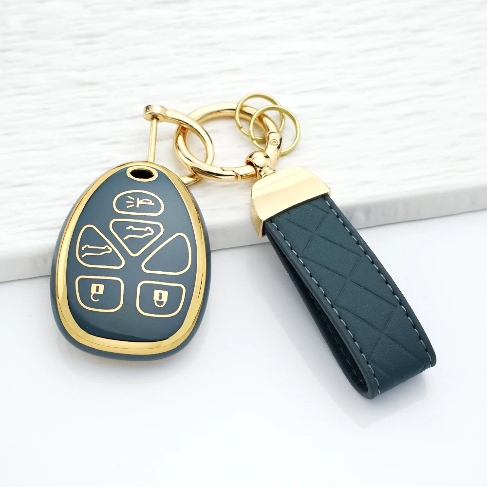 TPU Car Key Fob Cover for GMC Acadia 2007-2016 Yukon XL/Chevy Suburban Tahoe Traverse/Cadillac Escalade SRX/Buick Enclave