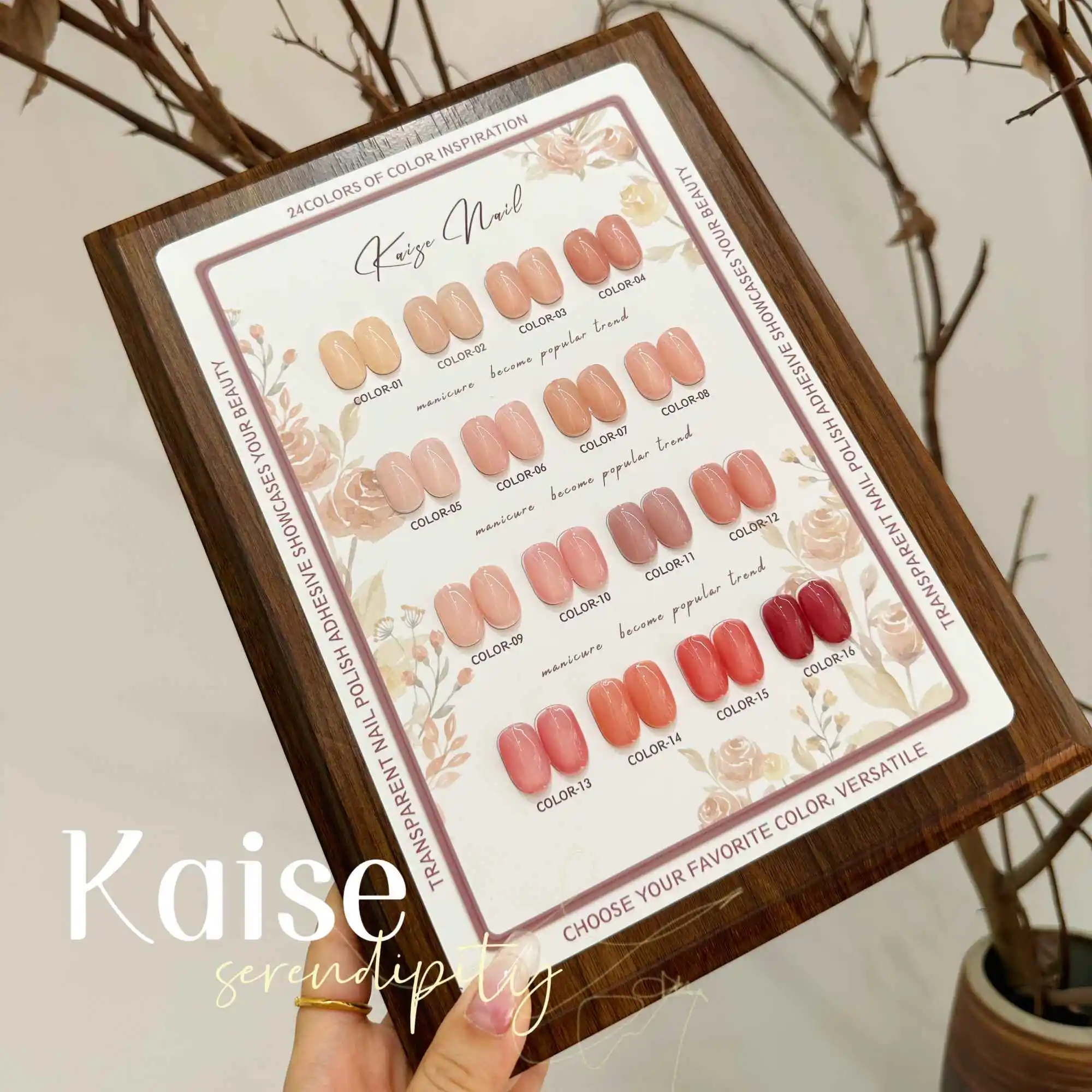 KAISE คุณภาพสูง 16 สีเล็บเจลชุดสีโปร่งใสเล็บ Salon เล็บ Shop 2024 ใหม่ร้อนหมายเลขแฟชั่นเล็บชุดที่กําหนดเอง