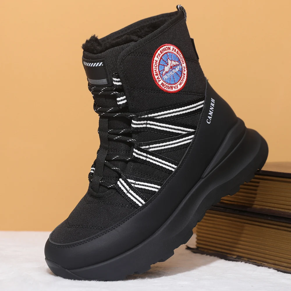 Men women's high-top cold-proof plus velvet warm snow boots winter light anti-slip casual cotton boots couples fashion walking