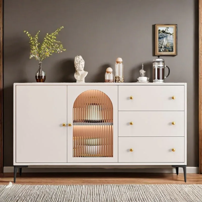 Cream style dining side cabinet tea Nordic style living room storage multi-functional locker