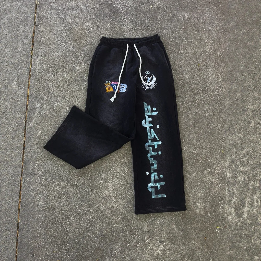 Y2k 스트레이트 캐주얼 바지 작업복 크롭 팬츠 힙합 하이 스트리트 펑크 고스 의류 streetwear 댄스 빈티지 ootd 의상 뉴스