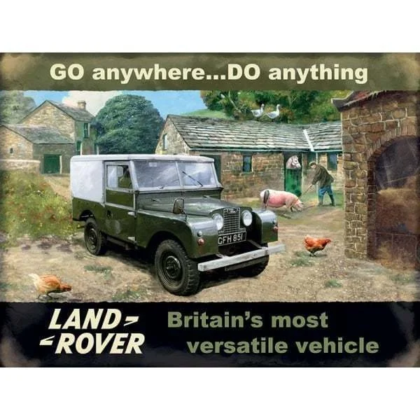 Original Metal Sign Co Wall Sign Land Rover On The Farm Advert Style