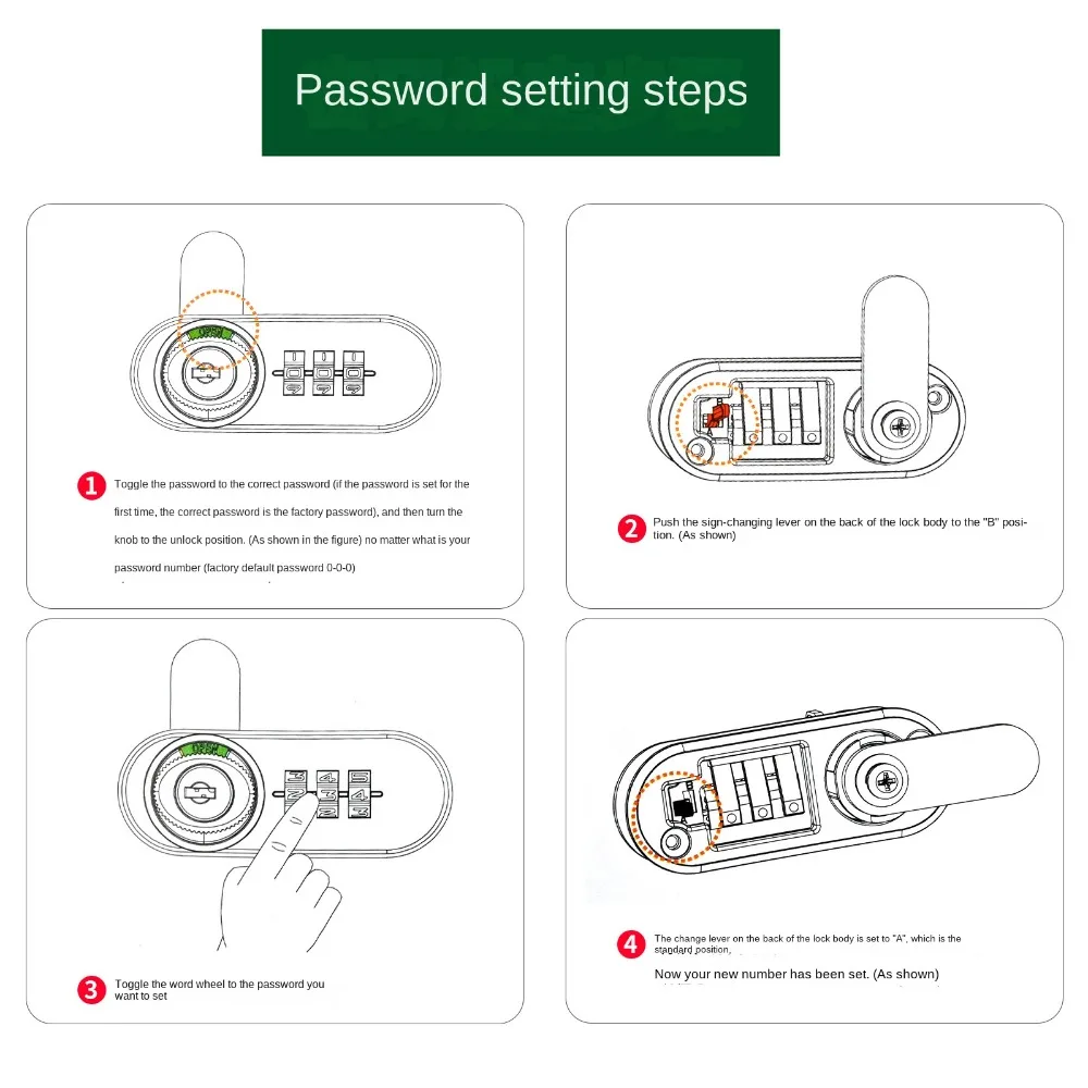 New Zinc Alloy Mechanical Password Lock 3 Digital Code Furniture Combination Lock Security Hardware Drawer Lock Cabinet Mailbox