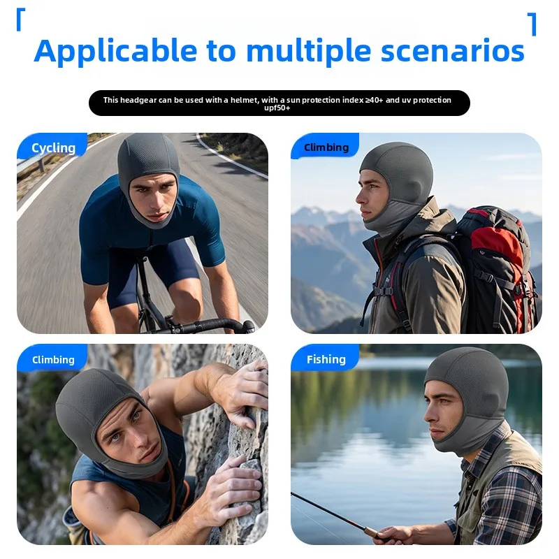 Cycling Sun Protection Head Mask Thin Breathable Mesh Quick Dry Ice Silk Full Face Cover for Summer Motorcycle Riding