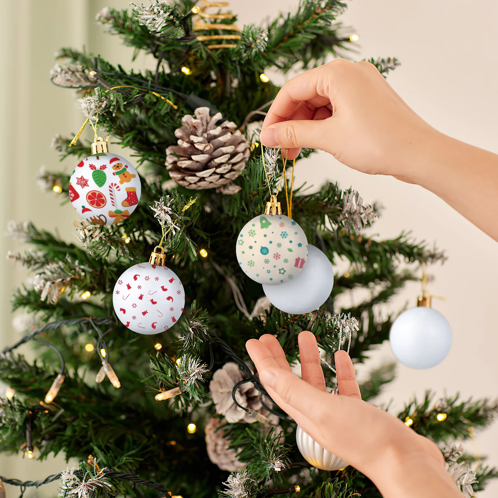 

36Pcs White Craft Balls 6.3cm DIY Material for Preschool Kindergarten Children Holiday Party Decor Ball Craft Ball Model