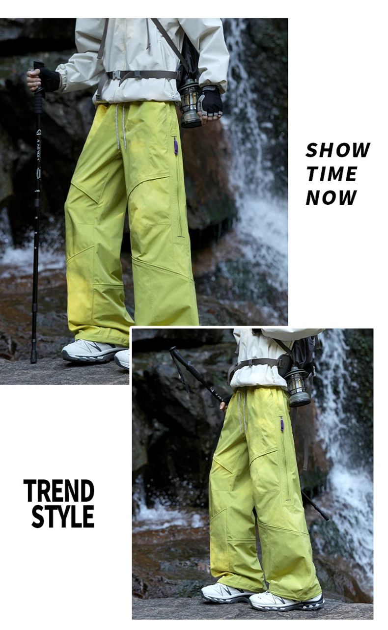 Wasserdichte Wanderhosen für Herren, Herbstmode Cargo-Hosen, Outdoor-Hosen mit weitem Bein, Angel- und Campinghosen für Männer – Detail 12