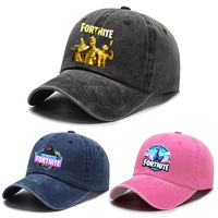 Fortnites Series Adult Baseball Cap Adjustable Hot Men Women Hat Washed Denim Retro Sun Visor Outdoor Sport Accessories Gifts