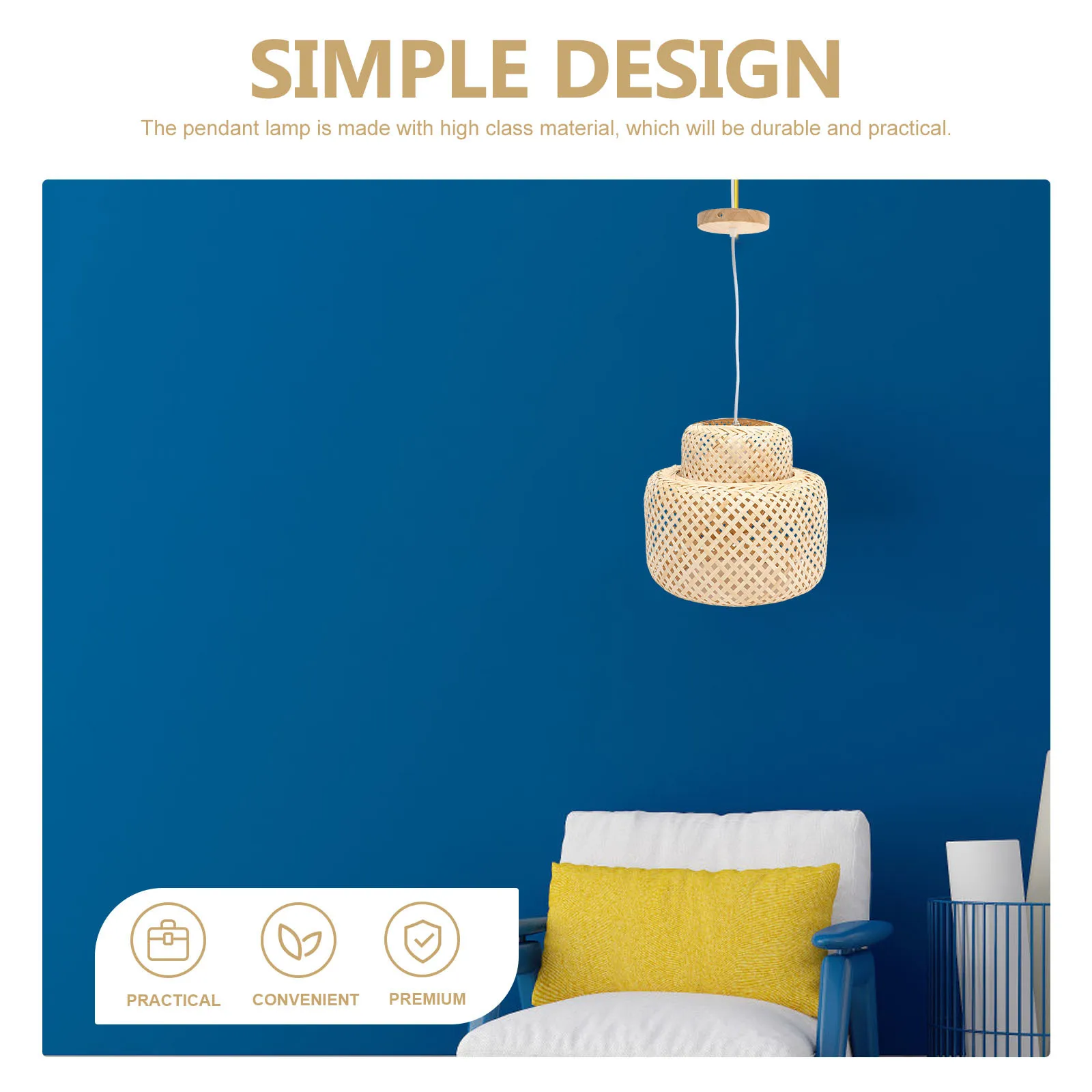 

Simple Hanging Lamp Good Decorative Effect for Restaurant Home Ceiling Light No Bulb Woven Pendant Light Simple Hanging Lamp