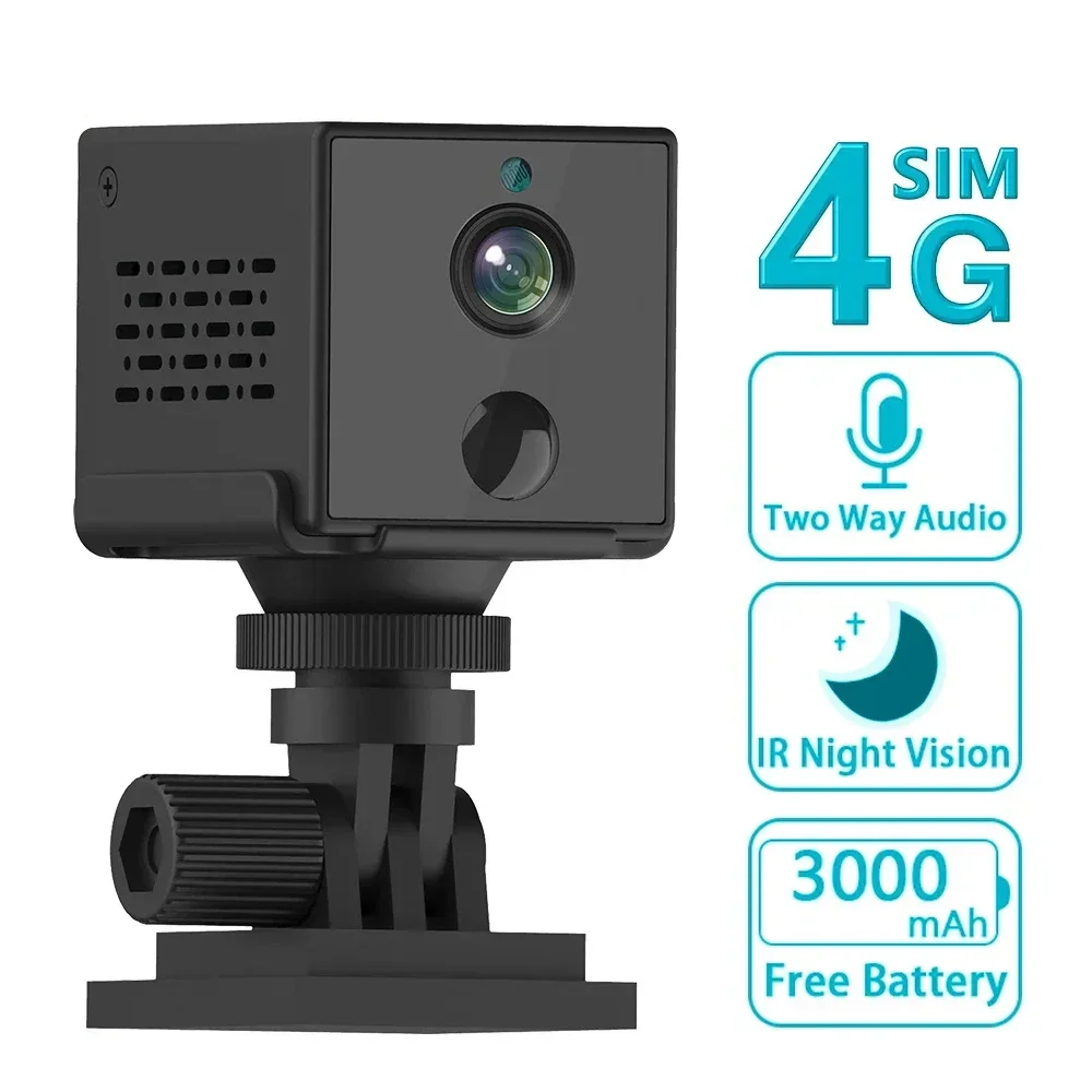 

5MP 4G/WIFI SIM Card Mini Camera Built-in 3000mAh Battery PIR Human Detection Security Surveillance IP Camera HD Display Camera