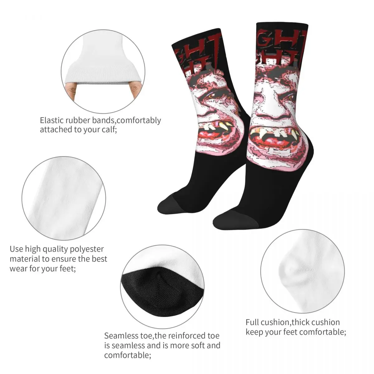 Men's Women's Jerry Dandrige Monster Fright Night Horror Cult Movie Socks Cute Socks Harajuku Accessories Middle Tube Socks