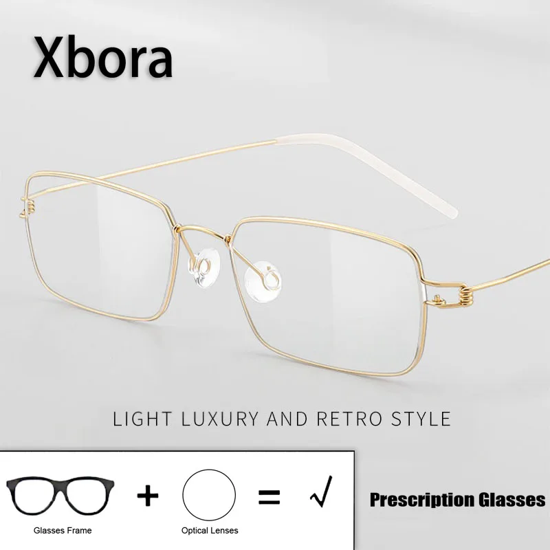 

XBORA 8g Ultra Light Metal Men Eyeglasses Frame, High Quality Exquisite Business Style Optical Prescription Myopia Eyewear 21005