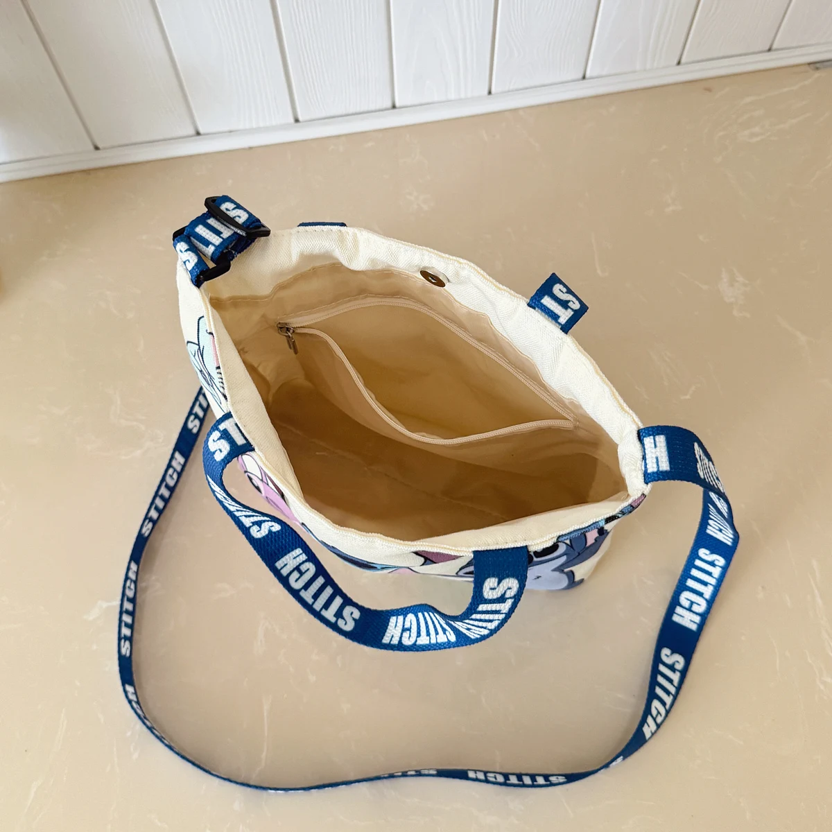 لطيف ديزني غرزة حقيبة يد أنيمي الكرتون غرزة الملاك قماش حقيبة كتف حقيبة تسوق عصرية هدايا العيد #3