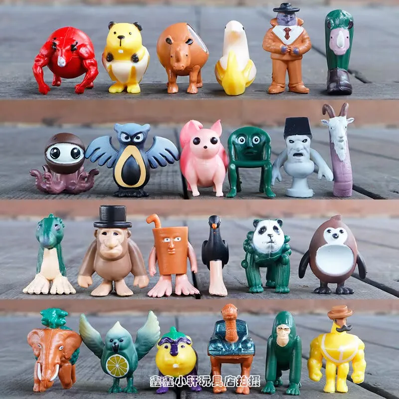 Um conjunto completo de brinquedos estrangeiros "Shan Hai Jing", figuras engraçadas de palitos de madeira, estatuetas da moda de coco Kapi Bala e presentes decorativos