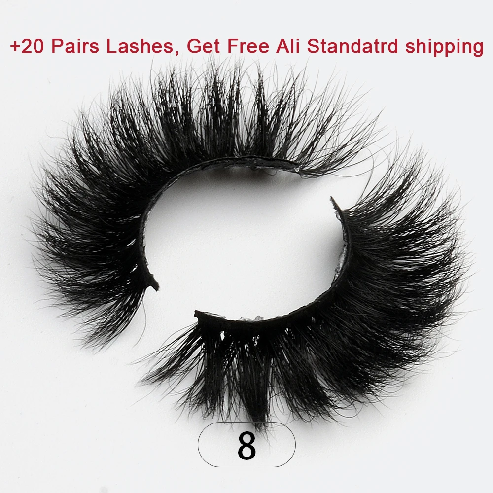 20mm 3d Mink Wispy Fluffy Lashes Strip Lash Extension Supplies With Free Eyelash Packaging Box