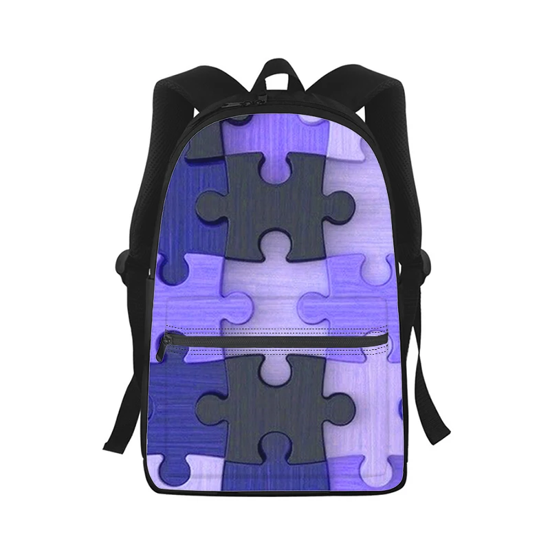 Mochila con estampado 3D de rompecabezas de arte con personalidad para hombres y mujeres, bolso escolar para estudiantes, mochila para ordenador portátil, bolso de hombro de viaje para niños