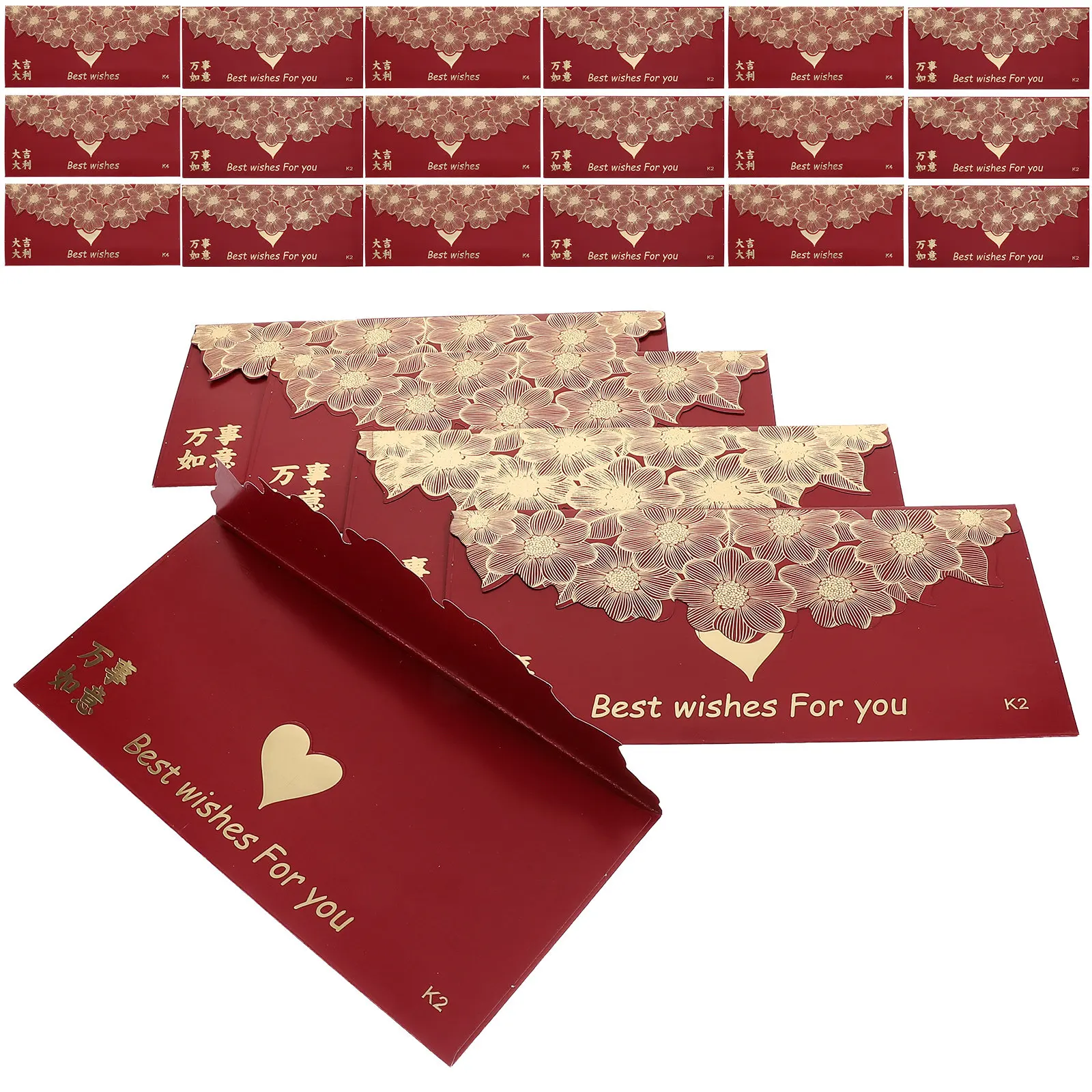 

60 шт. красных конвертов в западном стиле, денежные мешочки для свадьбы, Нового года, дня рождения, выпускного, праздничные подарочные пакеты на удачу