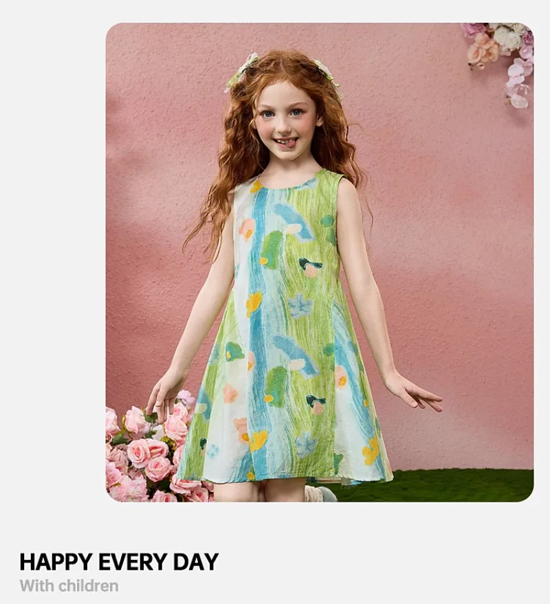 A-Line Dress 2026 New Summer Sleeveless Printed Outfit Lightweight Flowy Gown Suitable For Daily Wear Beach Trip Casual Holiday
