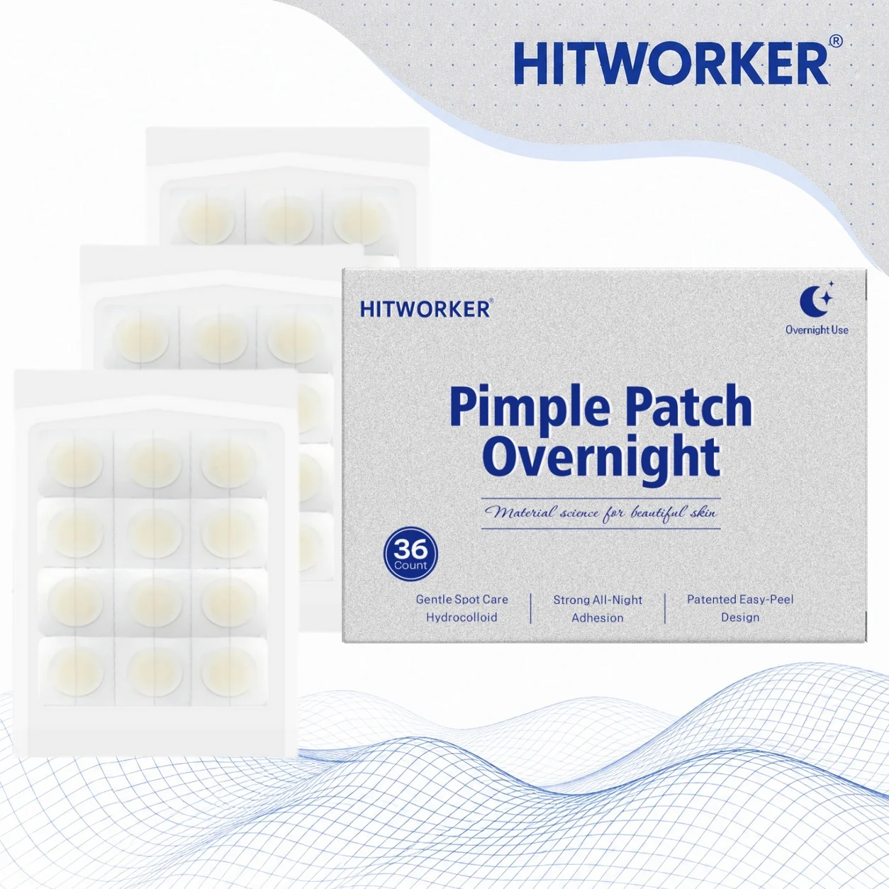 Hydrocolloid Acne Patches (Night Use) 144 Patch — High-quality hydrocolloid acne patches. Cleanses pores, covers acne,