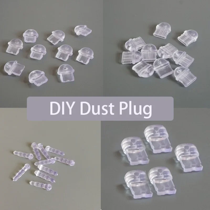 DIY Anti Dust Plug Transparent Charge Port Dust Plug for iPhone Type C Android Plug Stopper Protection Caps Mobile Phone Pendant