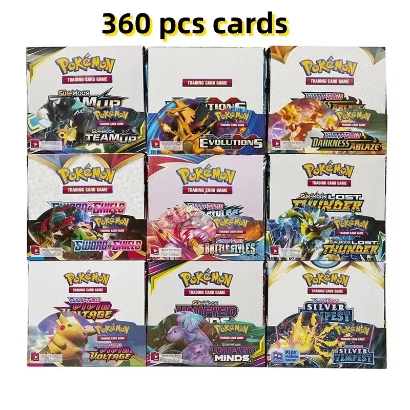 Nowe 360 szt. Pudełko na karty Pokemon lśniące losy w stylu angielskim Booster Battle Carte handlowa gra karciana karty kolekcjonerskie zabawki