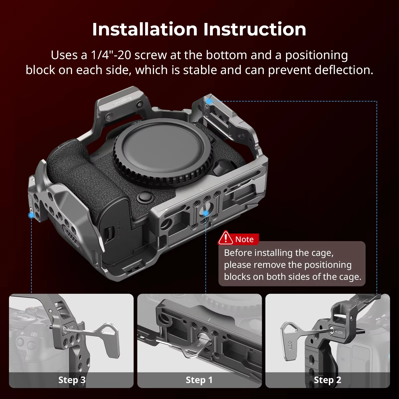 قفص SmallRig HawkLock سريع الإصدار لكاميرات Canon EOS R5 Mark II مع لوحة Arca-Swiss سريعة الإصدار H21 الناتو السكك الحديدية H18 الحذاء البارد