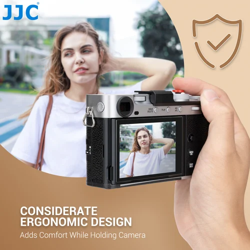 Imagen 2 del producto Agarre de pulgar JJC X-E5 para cámara Fujifilm fuji X-E5 XE5 con botón de liberación de obturador, soporte de reposapiés de zapata