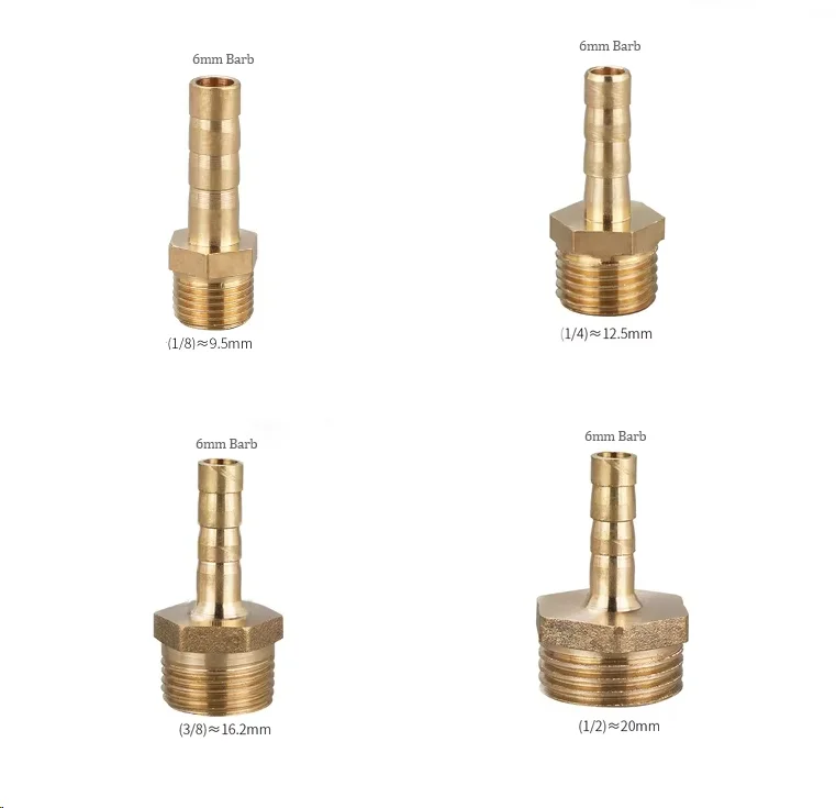 PC8-1BSP Thread Brass Water Pipe Fittings, 1/8 Brass Fittings, The Quantity Is 300, The Total Amount Is 120 USD