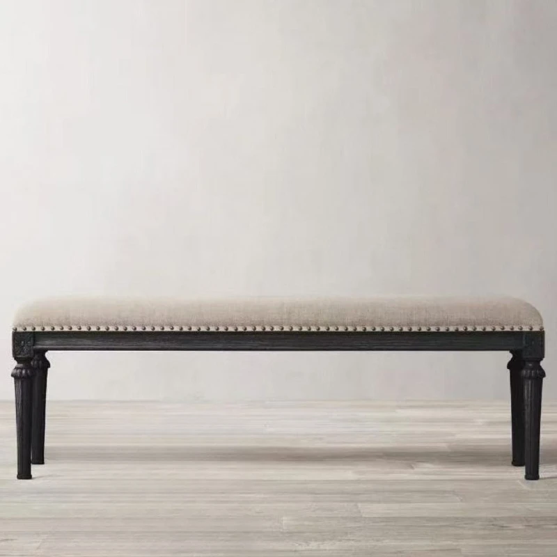 American-style Benches Solid Wood Bedroom Coffee Living Room Entrance Benches Bathroom Use Only Home Furniture Panchine ZYCD
