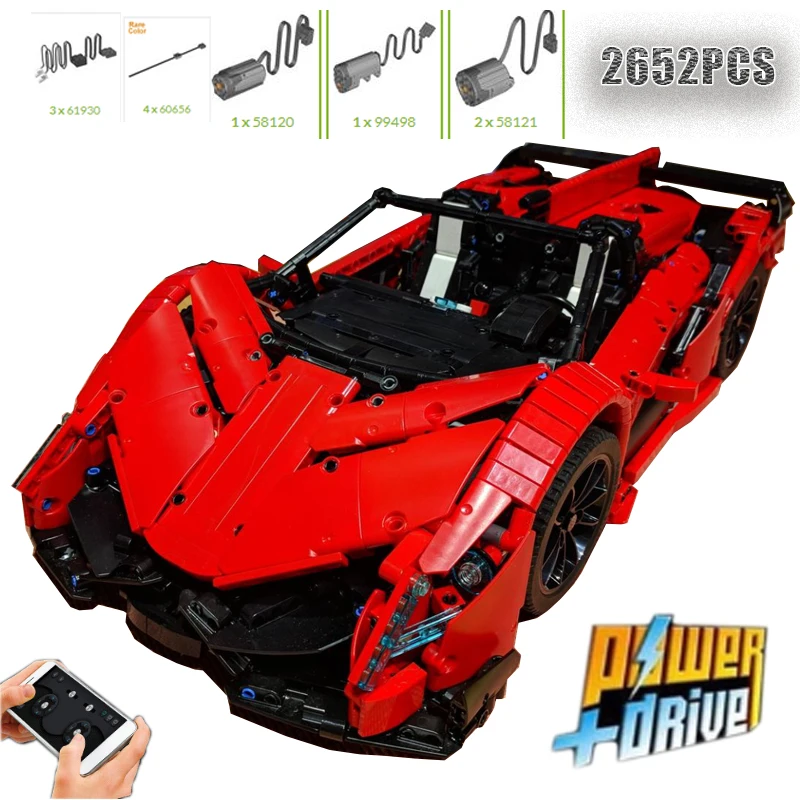 NEW MOC-10559 2652PCS Veneno Roadster Model Building Kit Block Self-locking Bricks Toys Birthday Christmas Gift