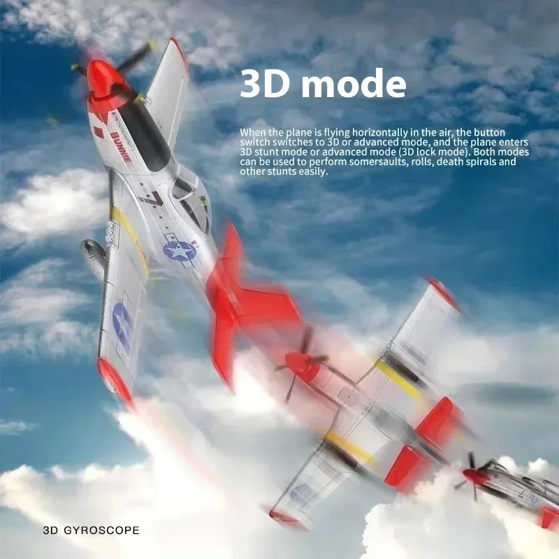 New Xka280 Remote Control Aircraft Four-Channel  6-Axis Gyroscope Fixed Wing Aircraft P51 Fighter Glider Flight Model Boy Toys