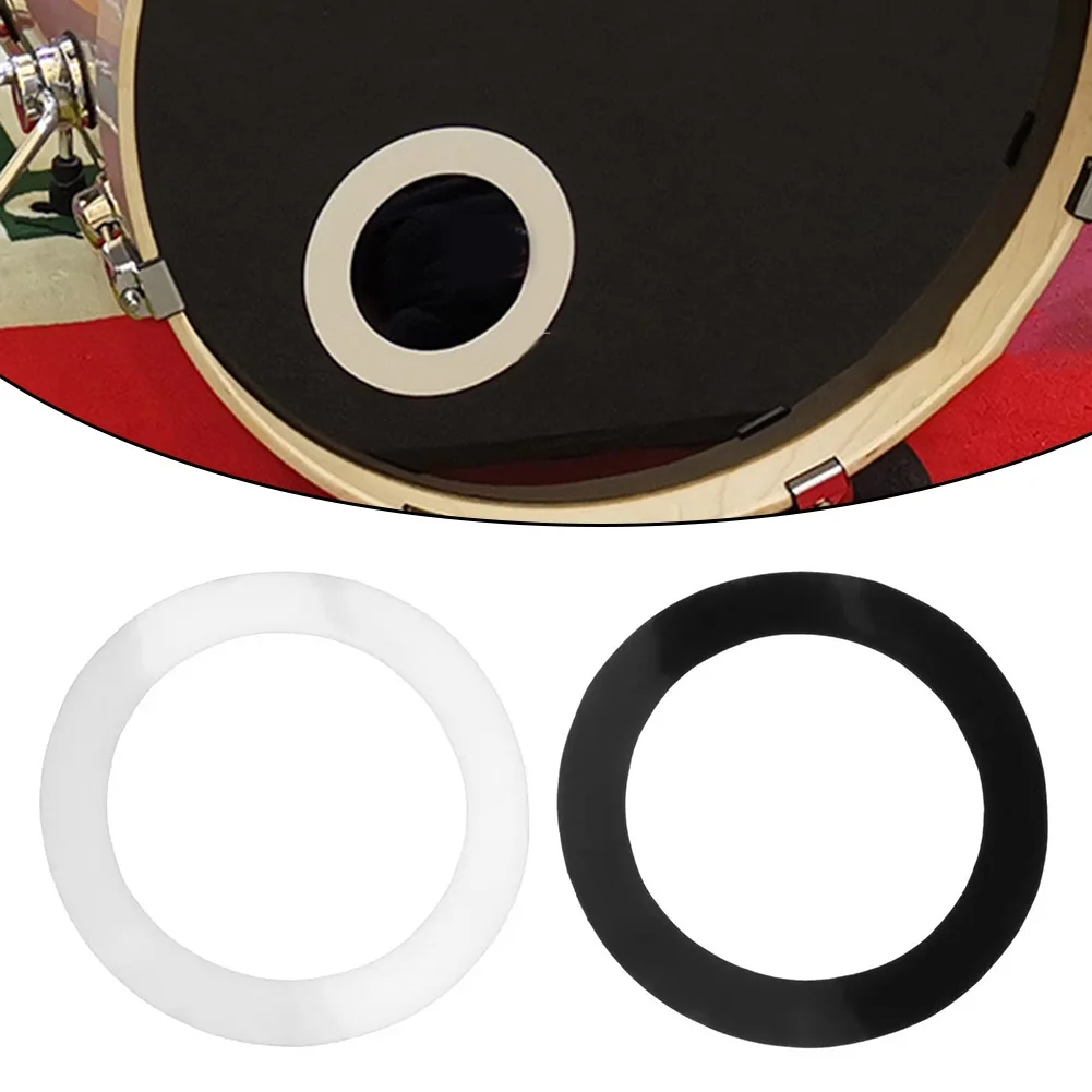 

For Live Shows Color Black, White Drum Hole Protector Bass Drum Port Ring Tuning Port Design Environmentally-friendly Material