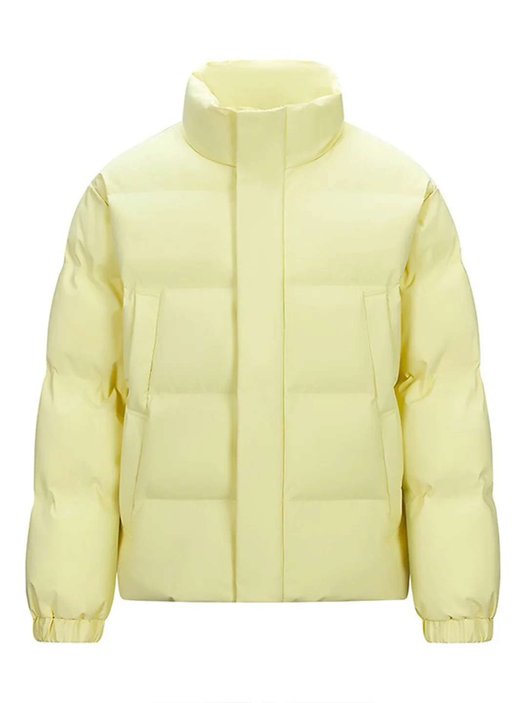 

Men's Thiened down Cotton Jaet Yellow Warm Stand Collar Winter Outerwear Faionable Versatile Cleanfit Youth Casual Coat