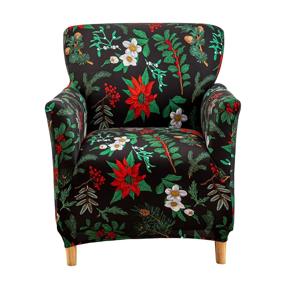 

Stretch 1 Piece Chair Covers With A Printed Accent Chair Cover Armchair Flower Soft Banquet Armchair Covers Washable Chair