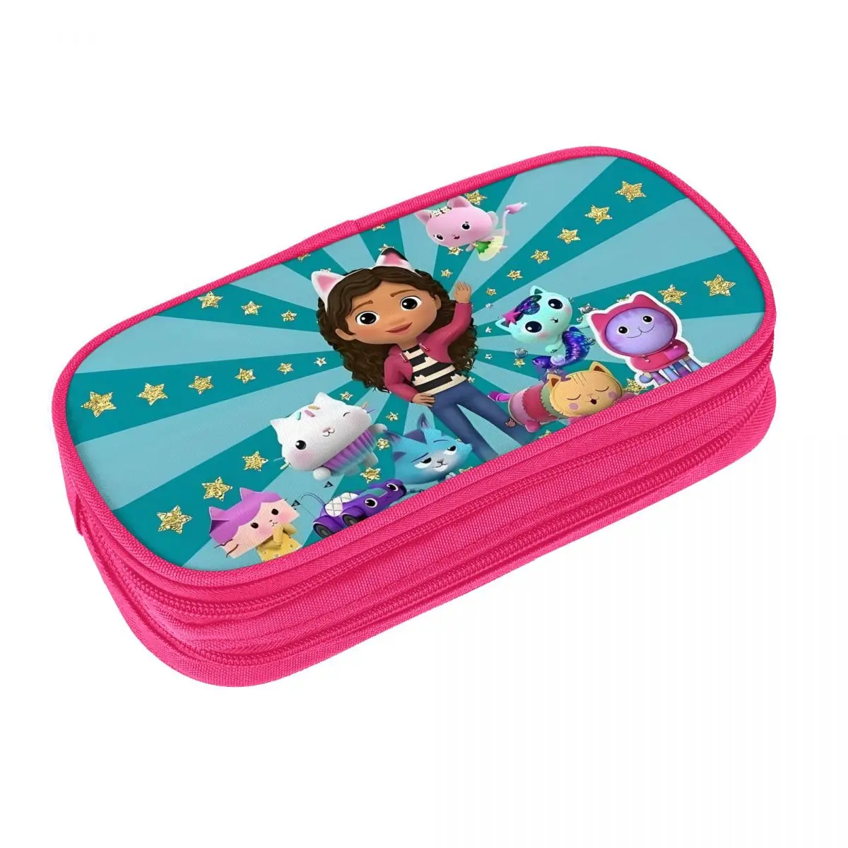 

New Gabbys Dollhouses Pandy Paws (1)-bayingimg Pencil Case Zipper Pen Box Boy Girl Vintage University School Pencil Cases