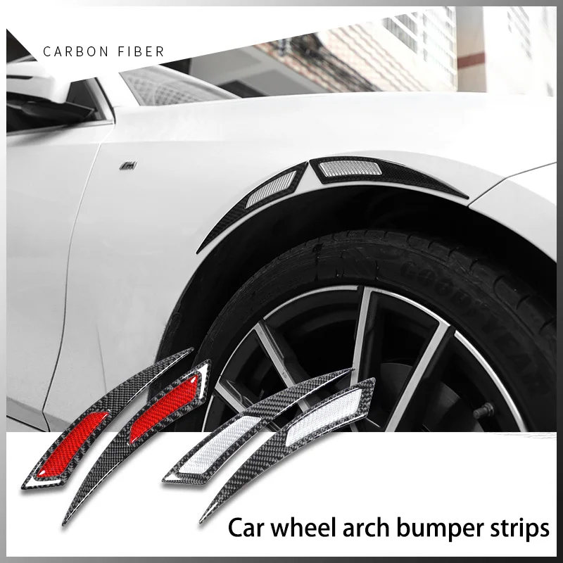 Fender Stripe Car Wheel Eyebrow Protector Lip Wheel-arch Trim Arch Extender Decorative Scratch Proof Carbon Fiber Sticker