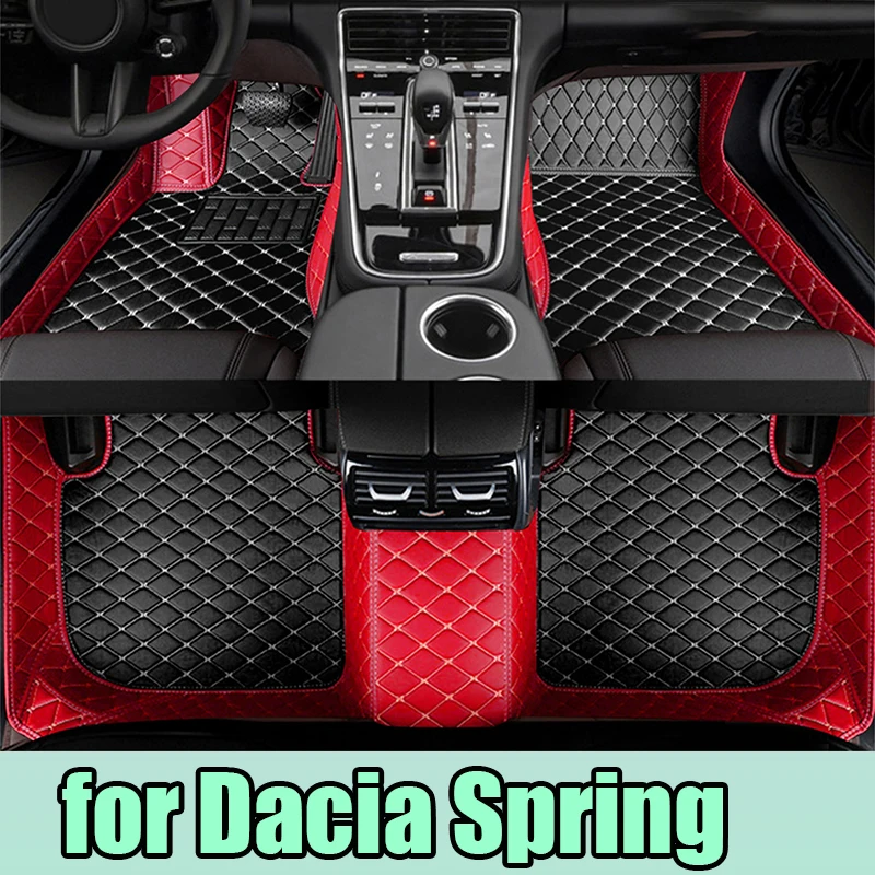 Car Floor Mats For Dacia Spring Electric Renault City K-ZE Renault Kwid E-Tech Electric 2021~2023 Waterproof Pad Car Accessories