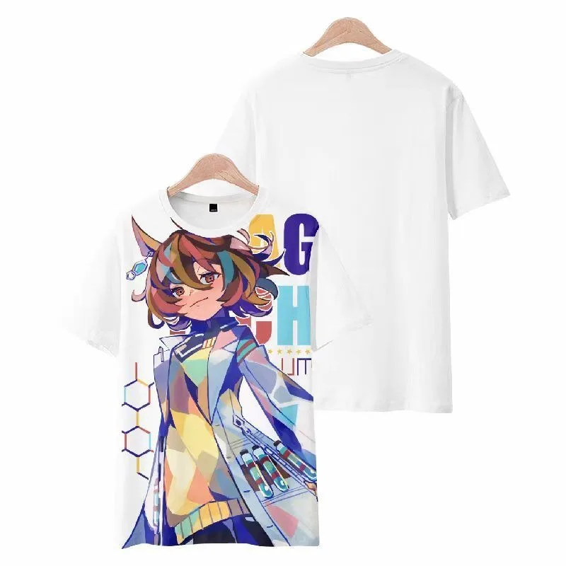 Anime Umamusume Agnes Tachyon Printed T-shirt Unisex Short-Sleeve Loose T-Shirt Tops