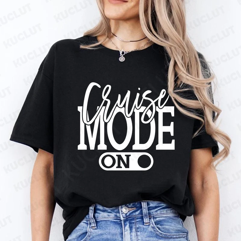 Cruise Mode T-shirts Cruise Vibes Shirt Family Matching Group Shirts Holiday Summer Vacation Tees Girls Trip Shirt Vacation Gift