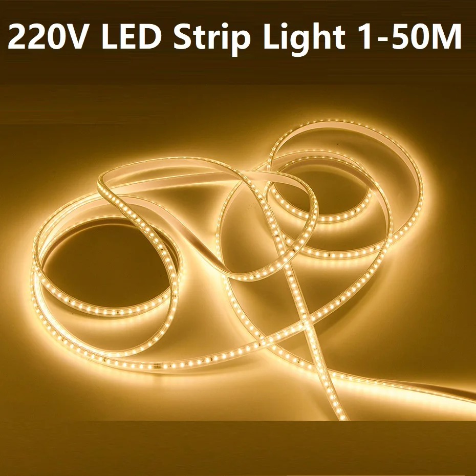 

AC 220V Dimmable LED Strip Light High Brightness White/Warm White/Natural White Flexible Tape For Indoor Lighting Decoration