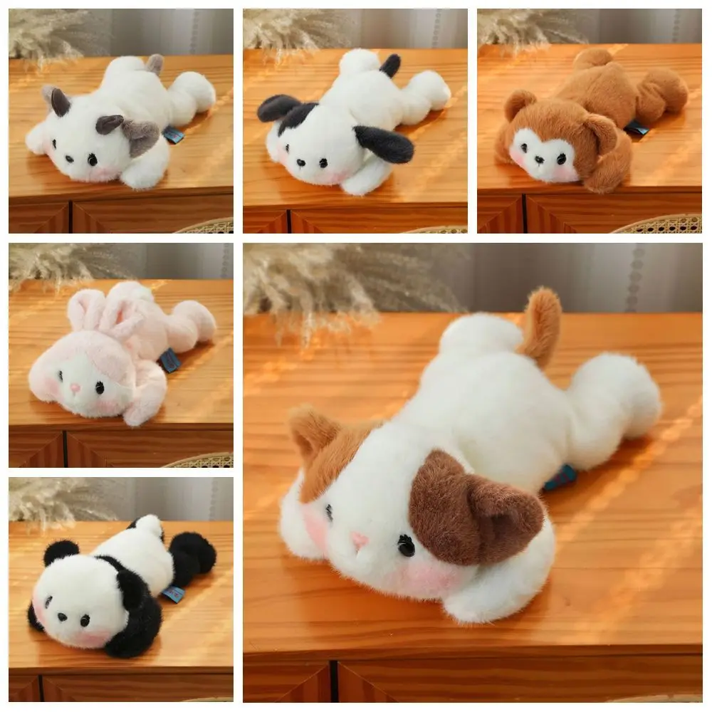 

Home Ornaments Lying Posture Rabbit Plush Doll Fluffy Cat Simulation Animal Toy Stuffed Soft Stuffed Panda Doll Birthday Gifts