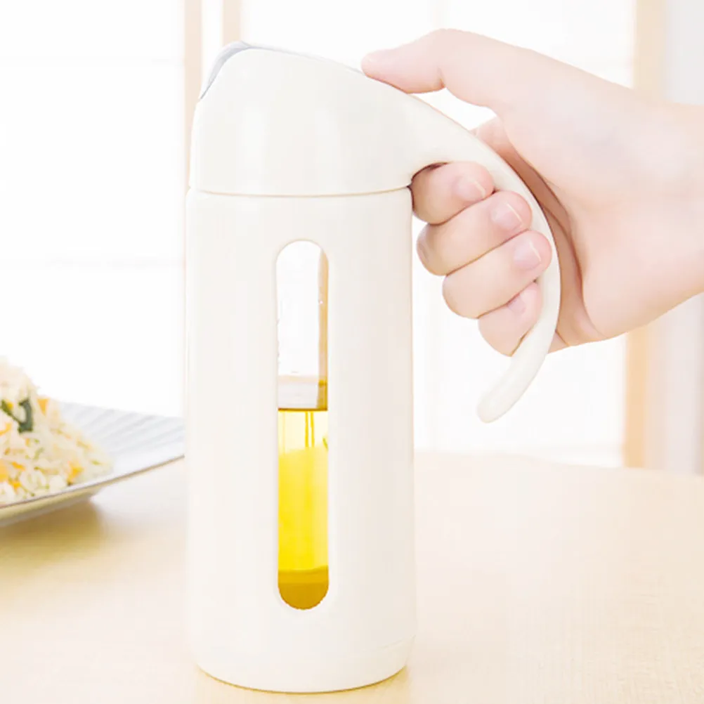 Oil Dispenser Auto-Flip Borosilicate Glass Bottle Leakproof Spout Non-Drip Olive Oil Container Rotatable Cap 20.5x7cm