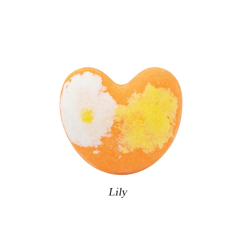 Bolas de sal de baño de corazón de amor, bolas de baño de aceite refinado fitoaromático, alivio del estrés, bombas de baño hidratantes exfoliantes, 5 piezas, 40g