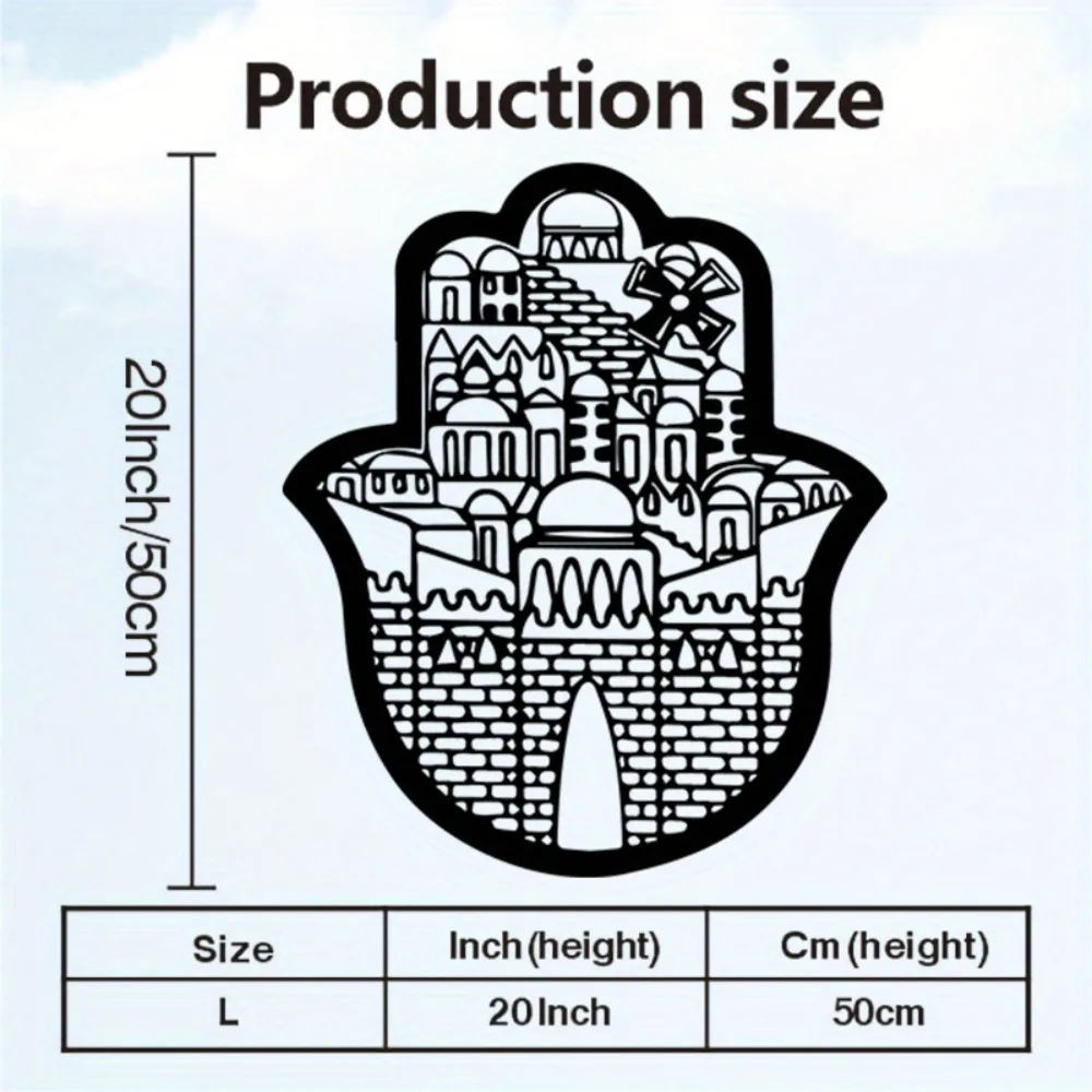 CIFBUY Jerusalem Holy City Metal Wall Art Iron Mural Islamic Architecture Design For Jewish Room Cultural Decor Weatherproof