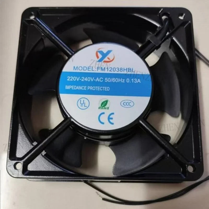Y    1 PCS New for  X FM12038HBL AC220-240V 0.13A 2 wire cooling fan # QW.