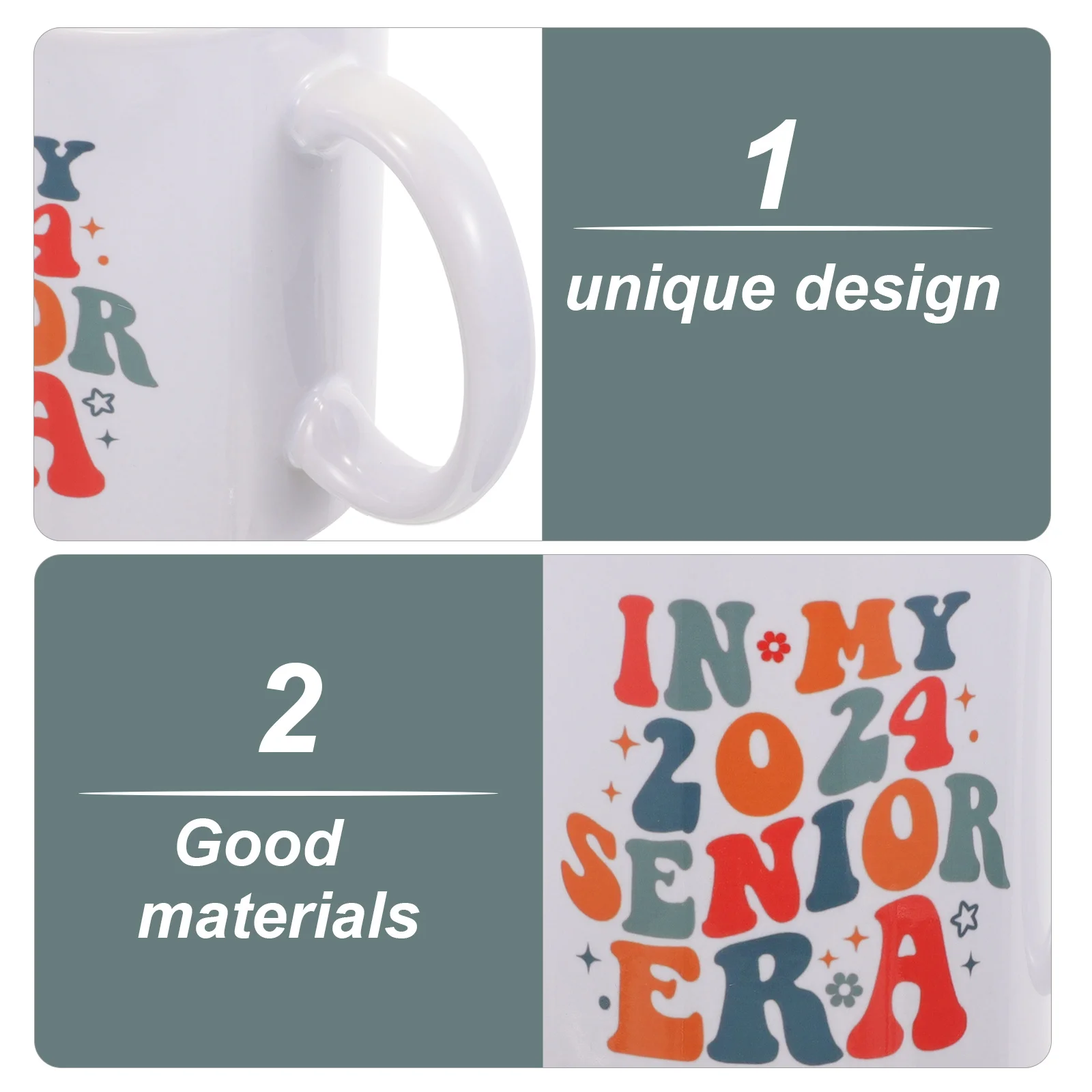 

Cute Coffee Cup Graduation with Handle Style Water Ceramic Cups for Mug Graduate Beautiful