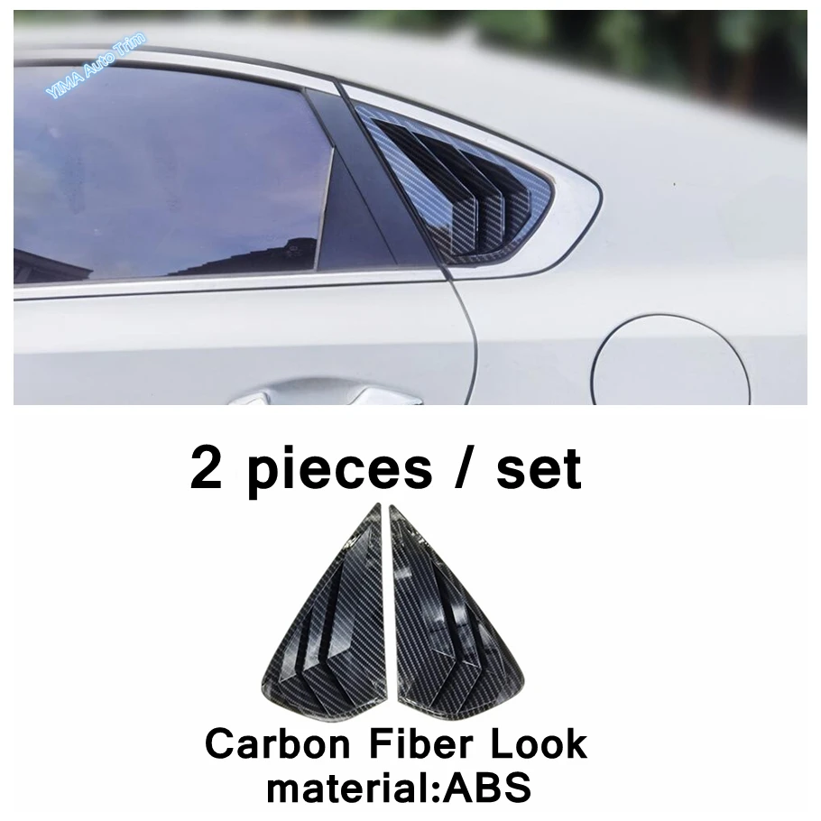 Rear Window Blinds Side Tuyere Louvers Vent Cover Trim For Kia Forte / Cerato / K3 2019 - 2023 ABS Carbon Fiber Auto Accessories