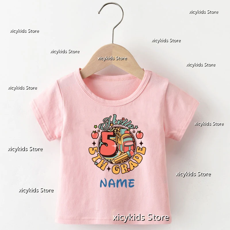 

Back To School Grade Daycare Birthday Numbers 1- December Cute Kids Birthday Party Costume Custom Name T-Shirt For Boys/Girls