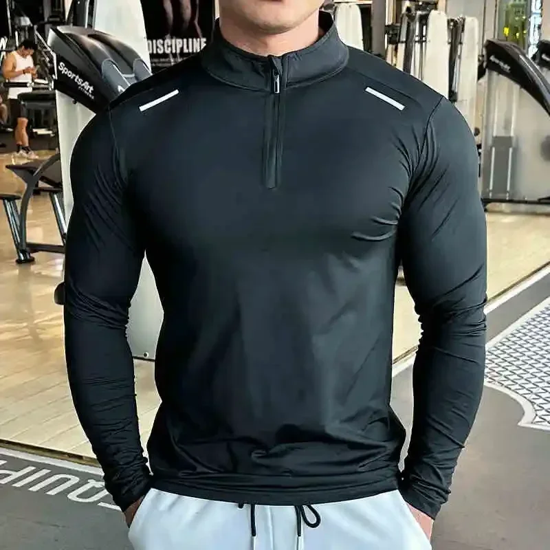 

Men's Running Sports Fitness Tops Quick Dry Breathable T-Shirt Gym Workout Long Sleeve Simple Outdoor Casual Fitness Clothing